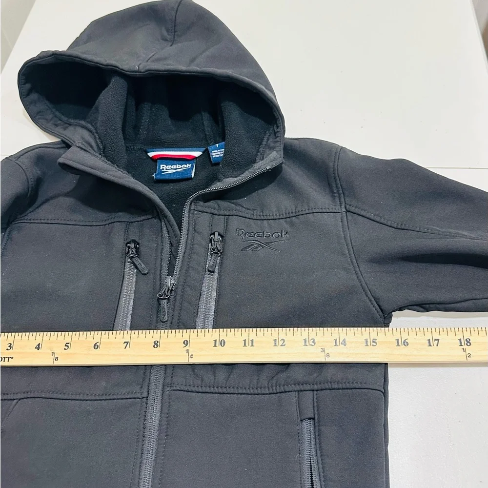 Reebok Designer‎ Black Soft Shell Kids' Unisex Hooded Jacket Size 7